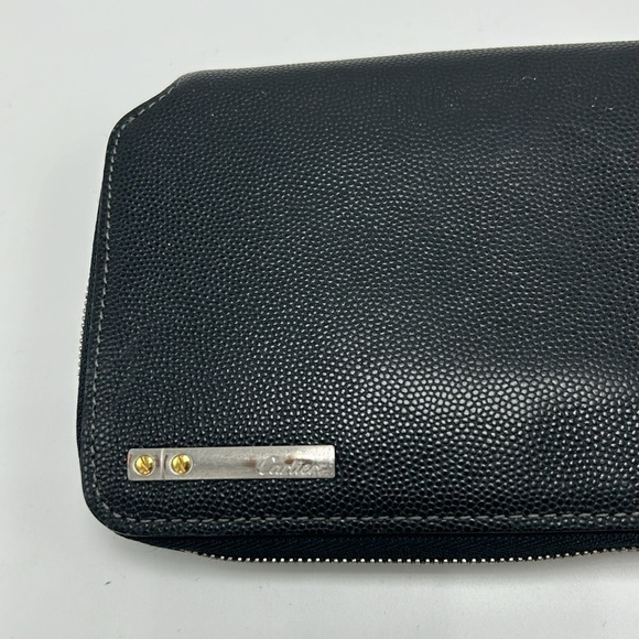 Vintage Cartier Zip Around Wallet Leather Missing One Zipper Pull One Detached - Picture 2 of 9